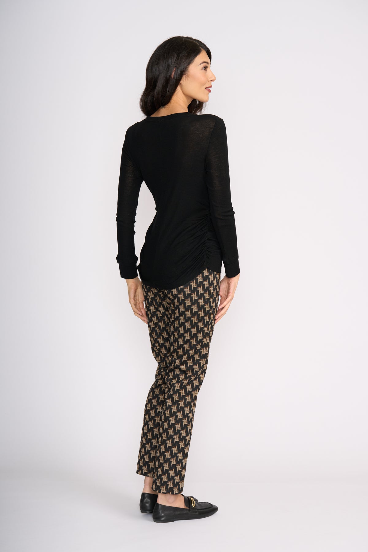 Foil Foil Double Up Top in Black