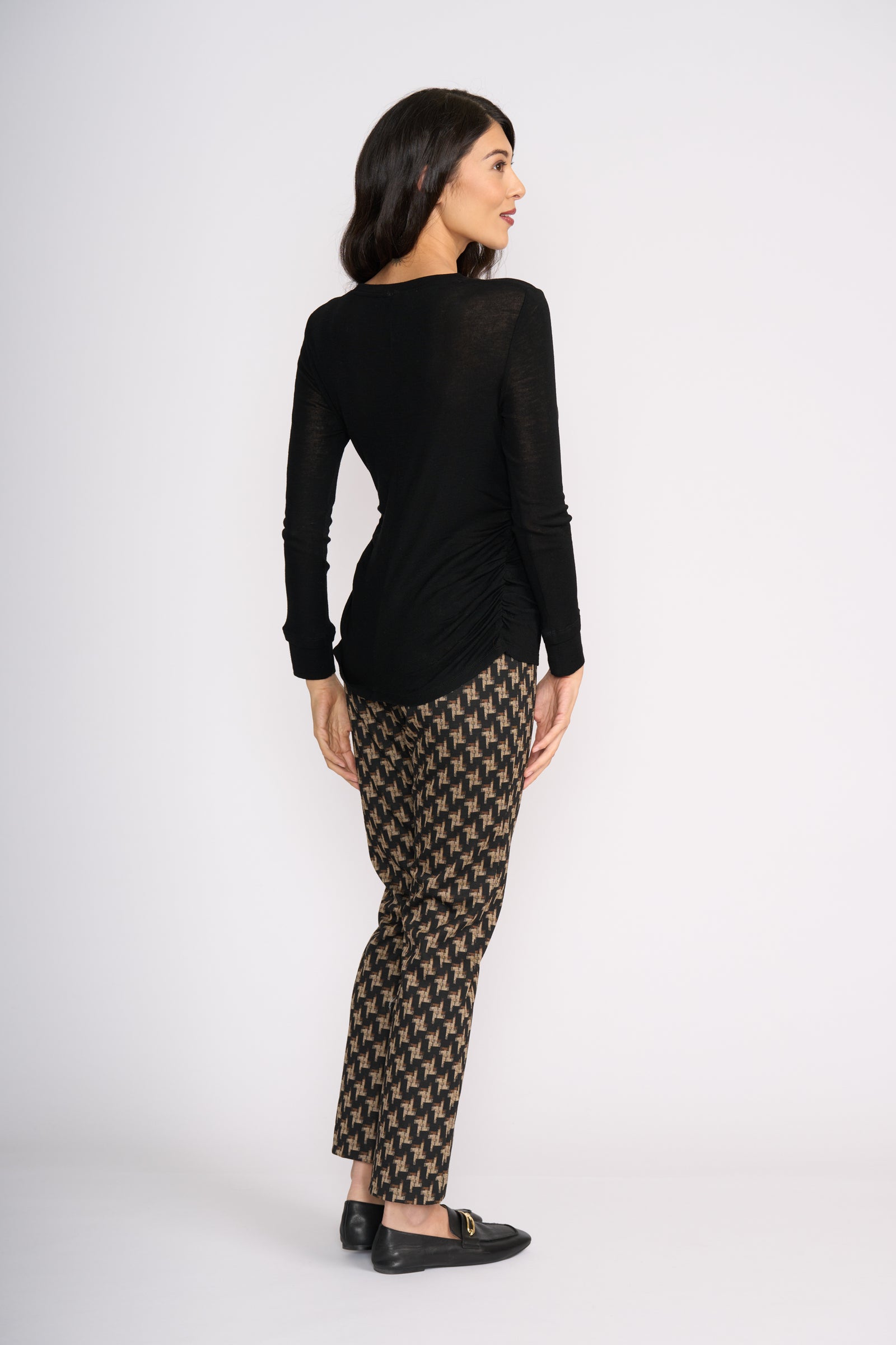 Foil Foil Double Up Top in Black