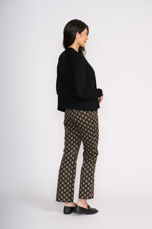 Foil High Tied Cardi in Black