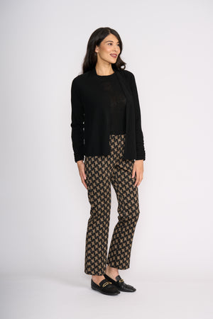 Foil High Tied Cardi in Black