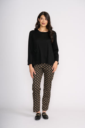 Foil Secret Agent Top in Black