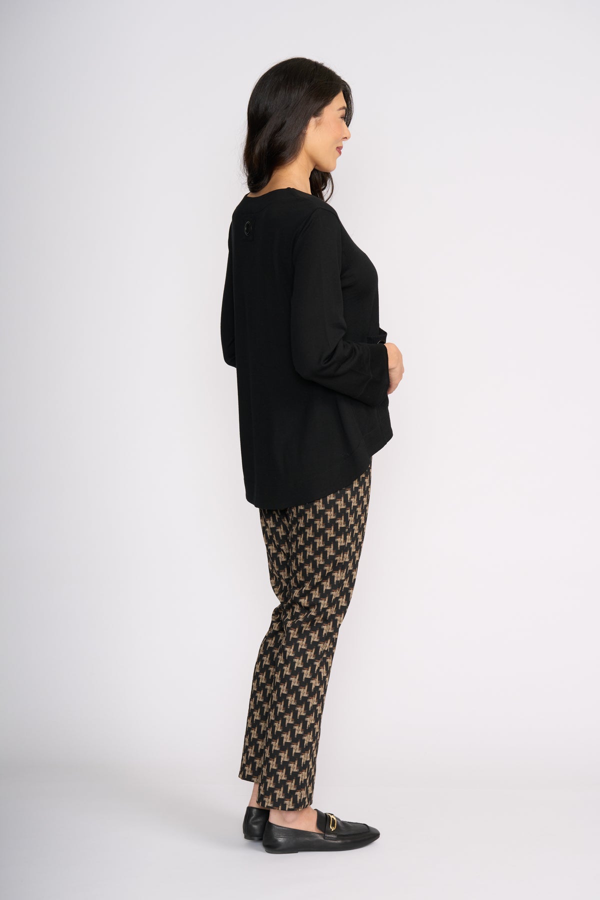Foil Secret Agent Top in Black