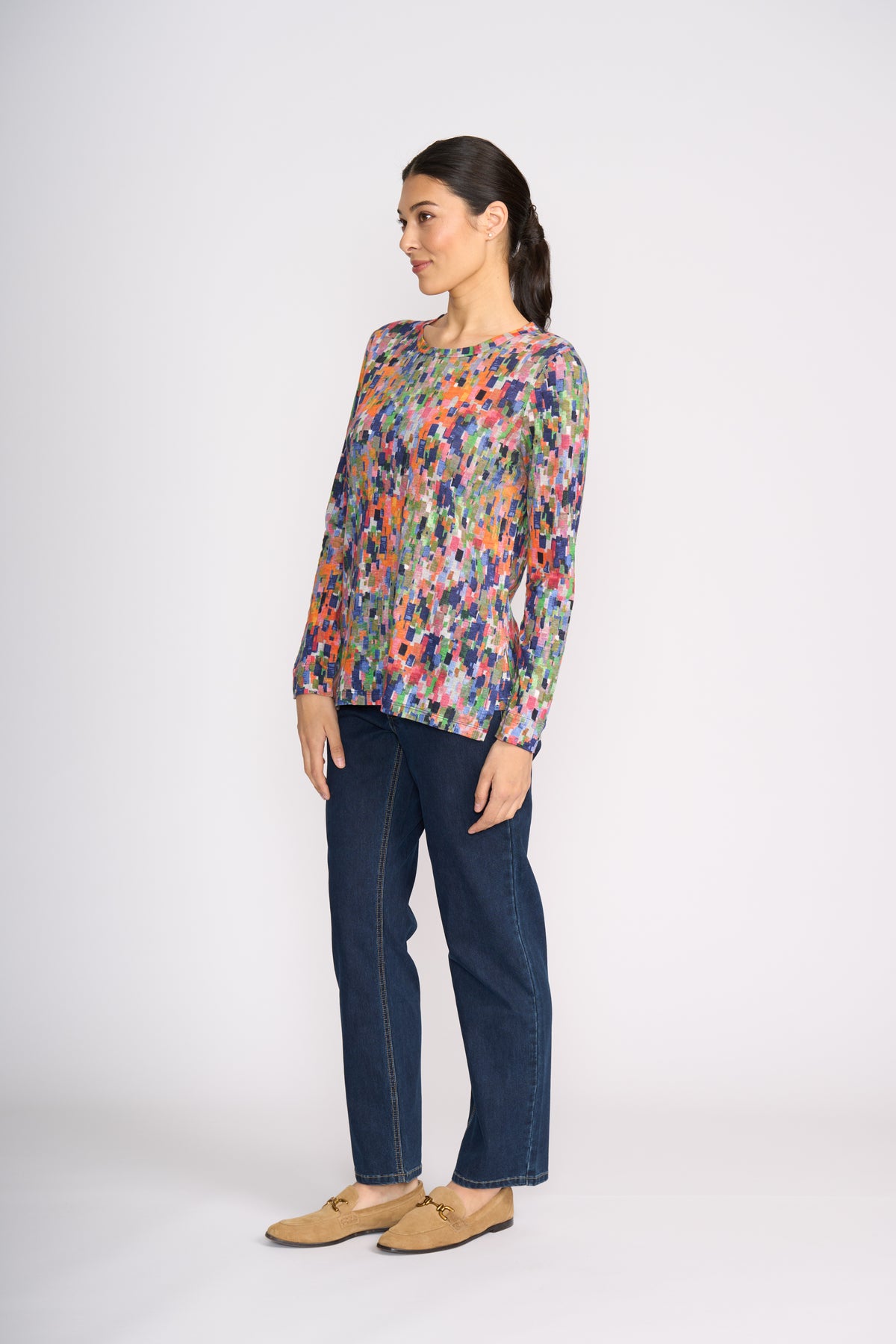 Foil Step Up Top in Fine Art