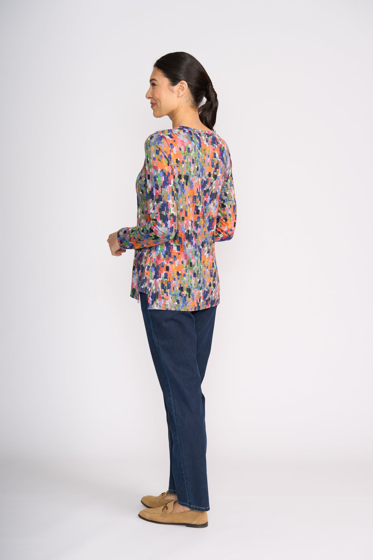 Foil Step Up Top in Fine Art