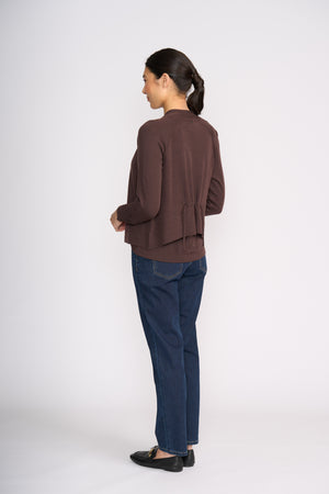 Foil High Tied Cardi in Ristretto