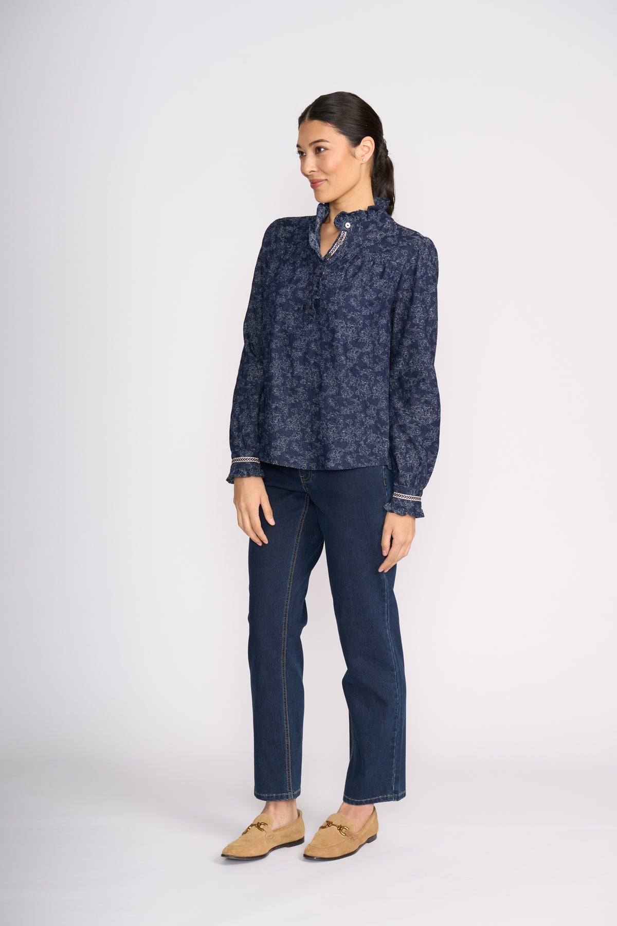 Foil Frilling Shirt in Tapestry