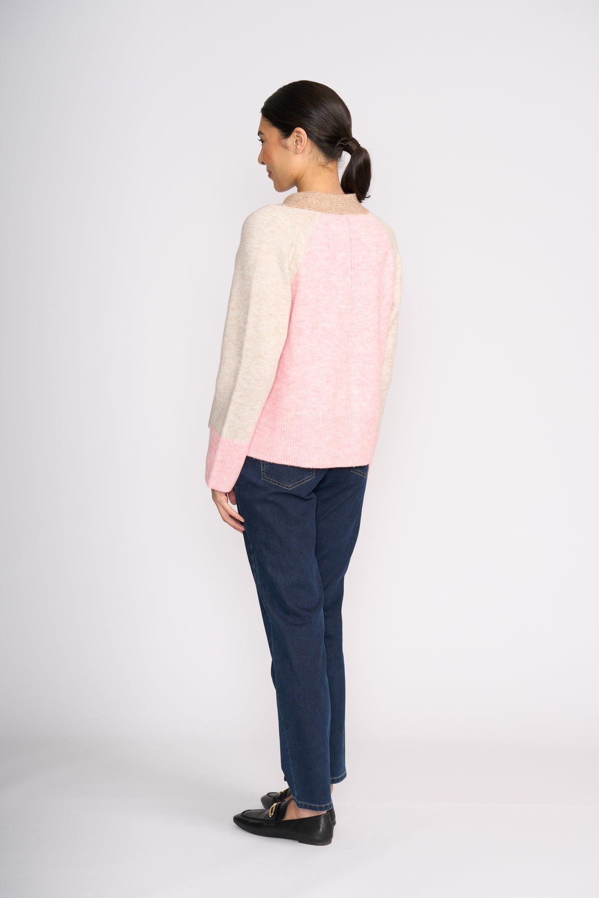 Foil Plush Love Cardi in Pink Combo