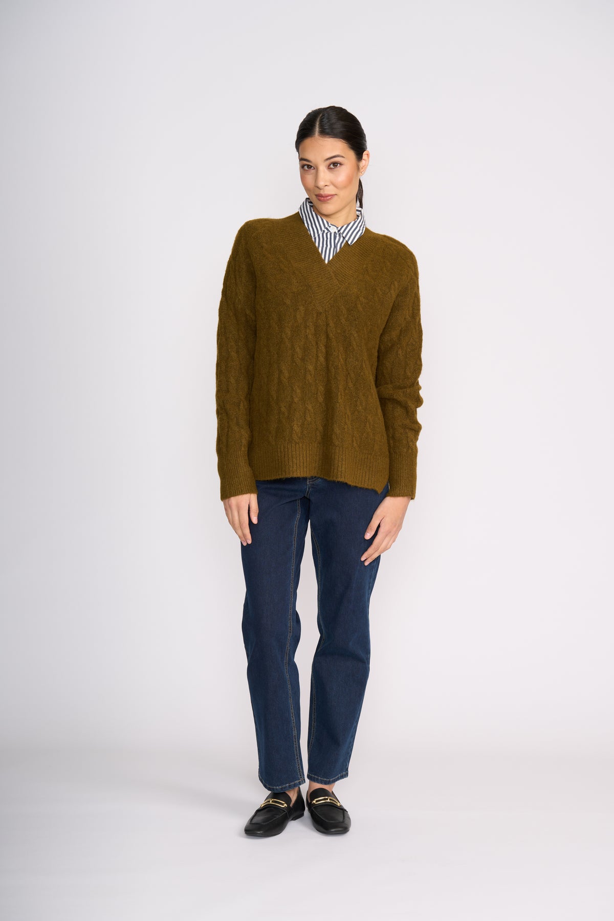 Foil Gauge Your Interest Sweater in Olive