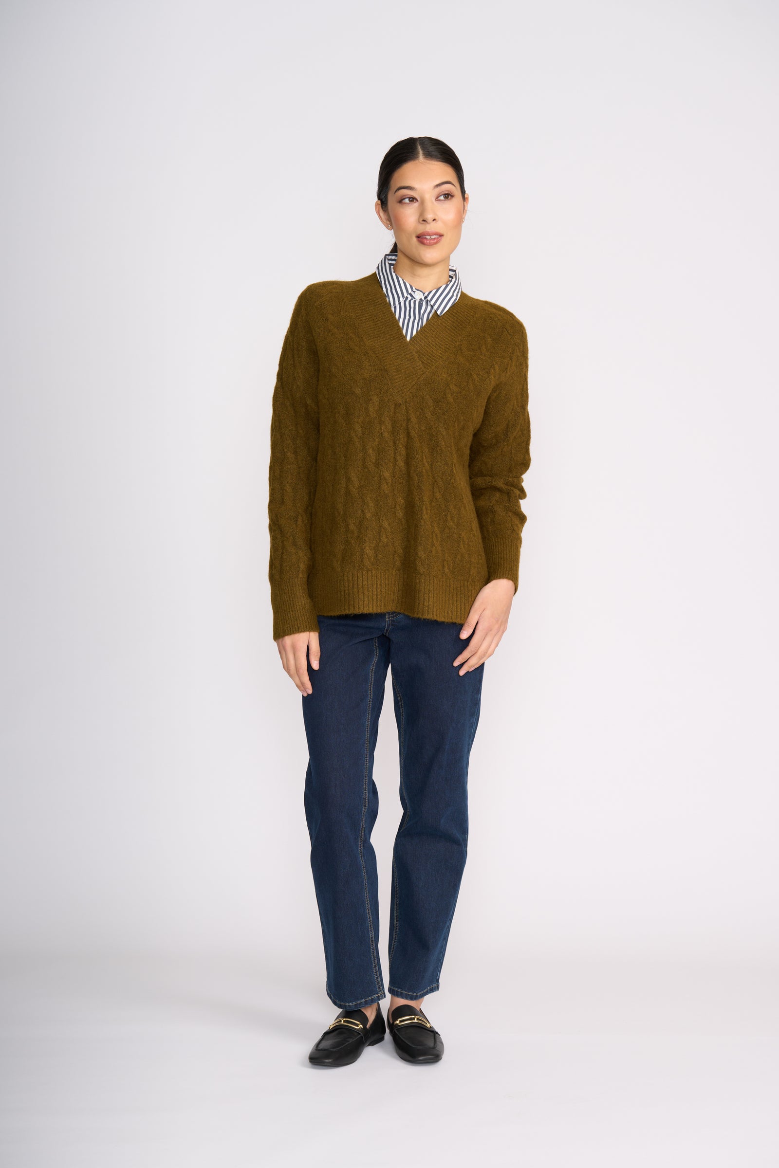 Foil Gauge Your Interest Sweater in Olive