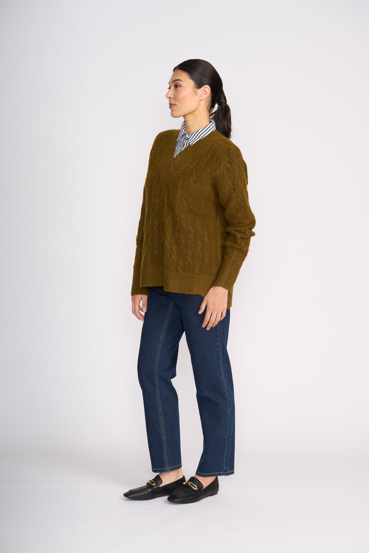 Foil Gauge Your Interest Sweater in Olive