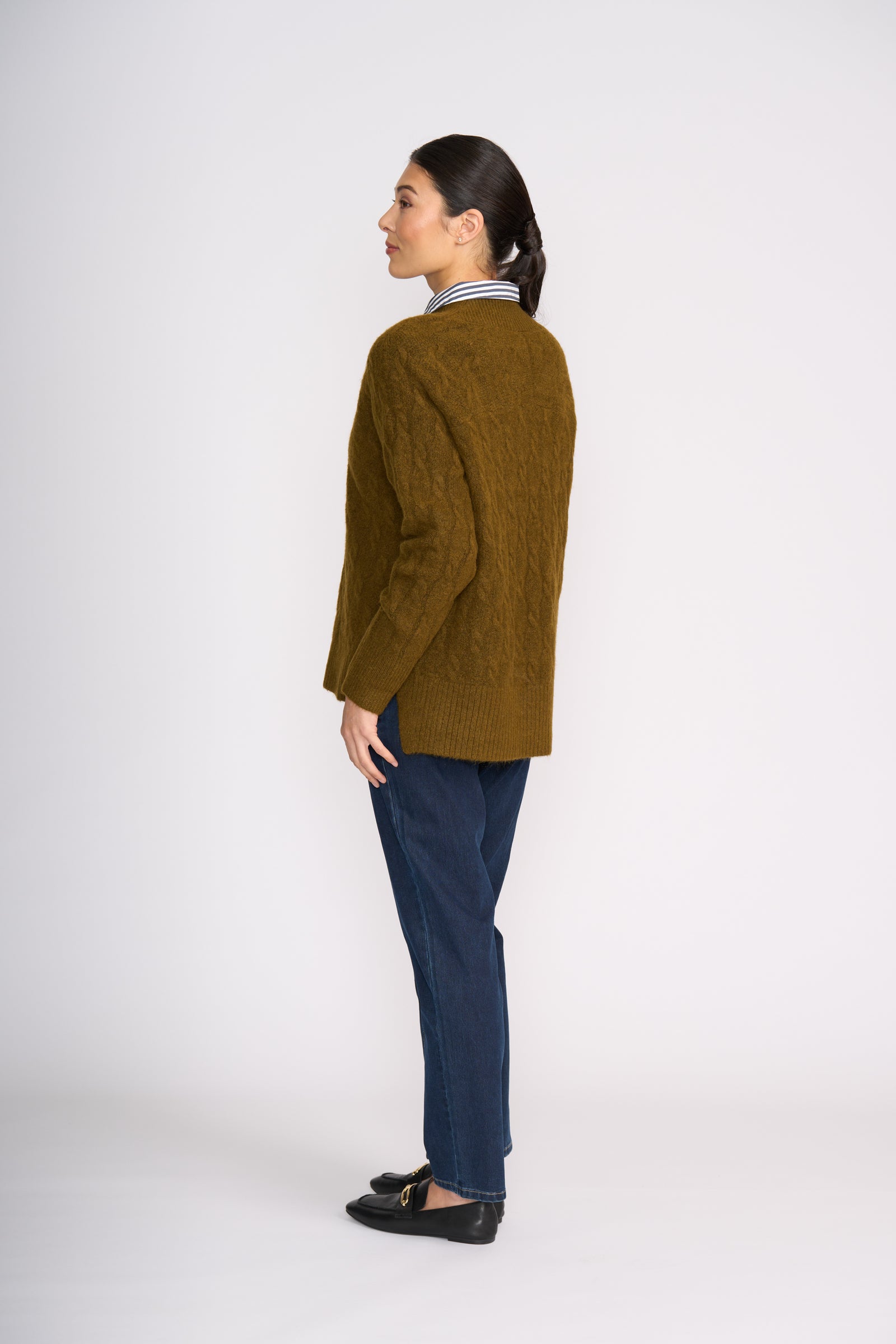 Foil Gauge Your Interest Sweater in Olive