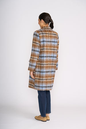 Foil Cover Story Coat in Toffee Check
