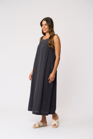 Foil Sew In To You Dress in Dark Gunsmoke