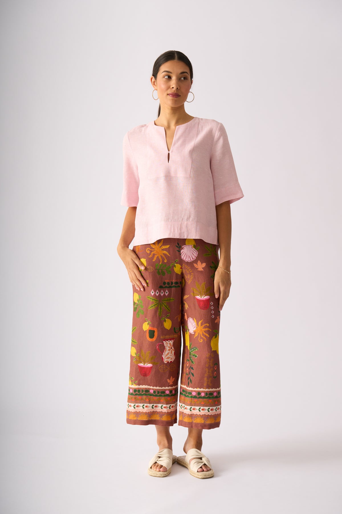 Foil Tux Top in Pale Pink