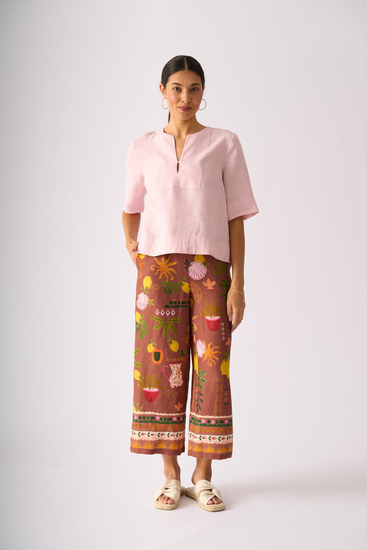 Foil Tux Top in Pale Pink