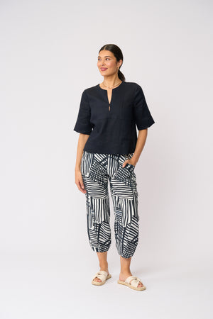 Foil Tux Top in True Navy