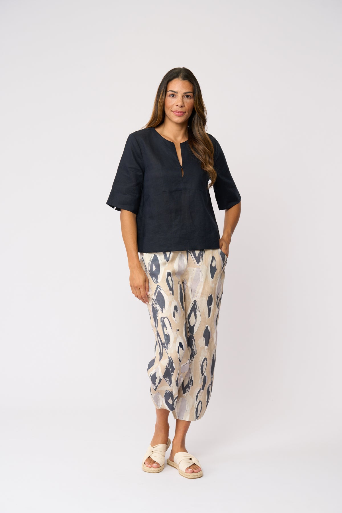 Foil Tux Top in True Navy