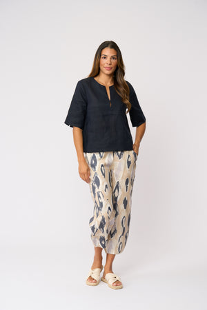 Foil Tux Top in True Navy