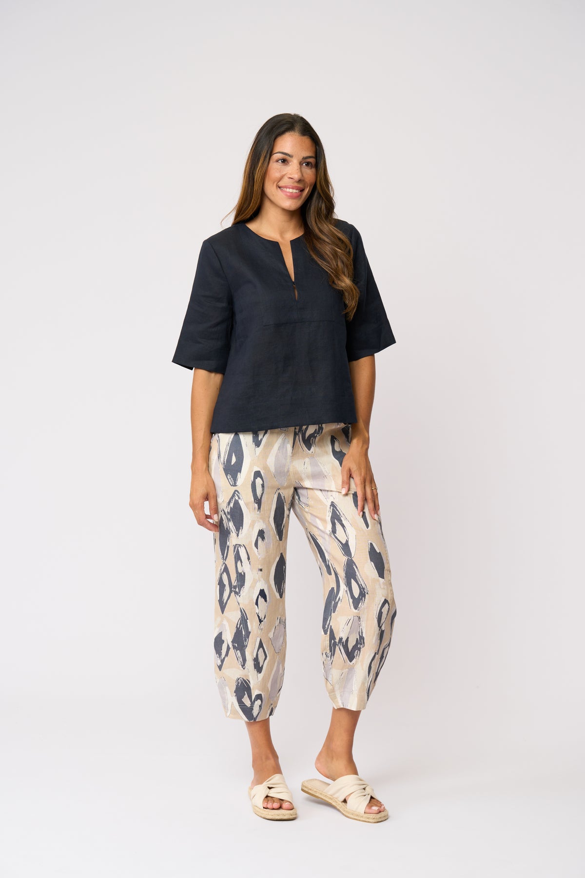 Foil Tux Top in True Navy