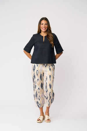 Foil Tux Top in True Navy