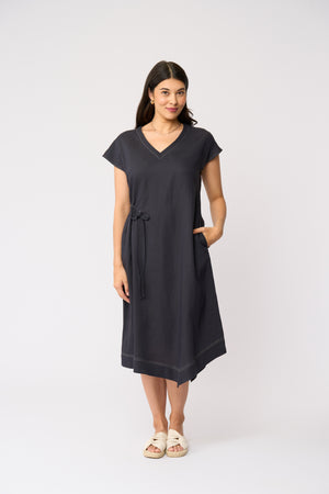 Foil Point Of View Dress in Dark Gunsmoke