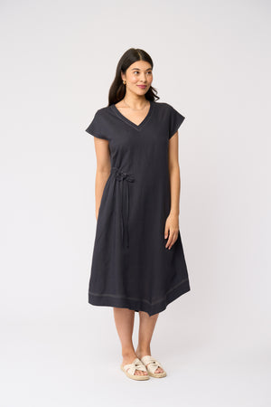 Foil Point Of View Dress in Dark Gunsmoke