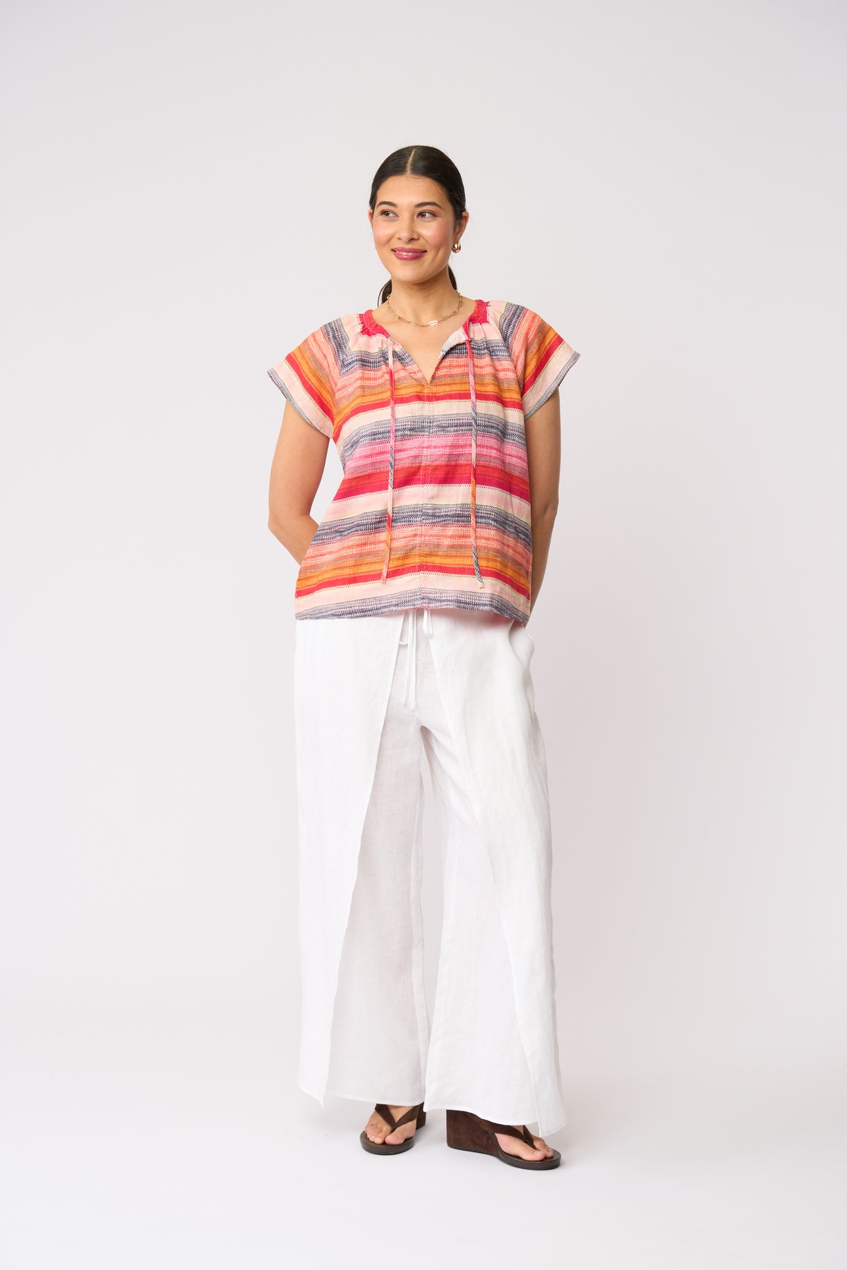 Foil Still Git It Top in Sunset Stripe