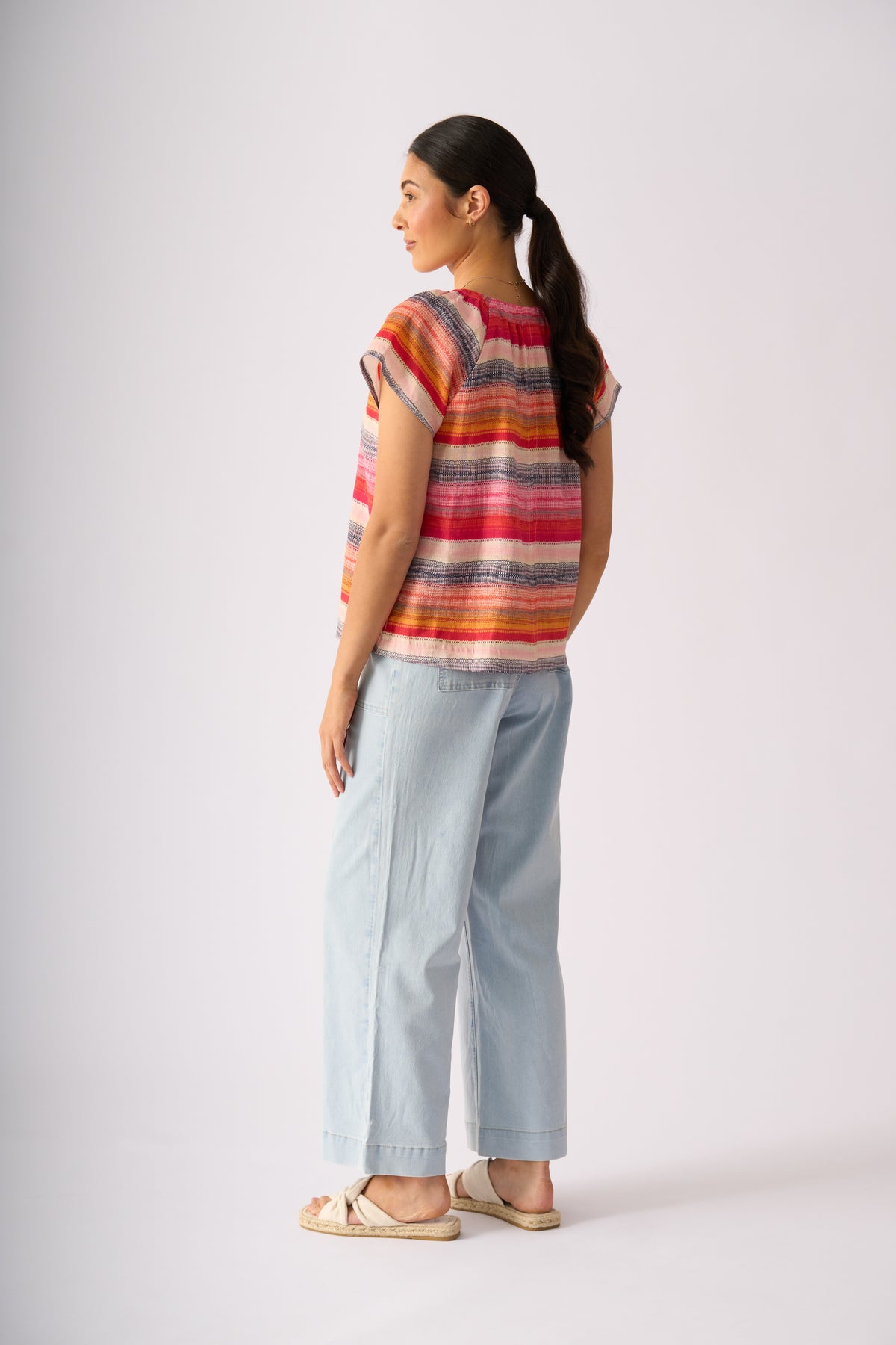 Foil Still Git It Top in Sunset Stripe