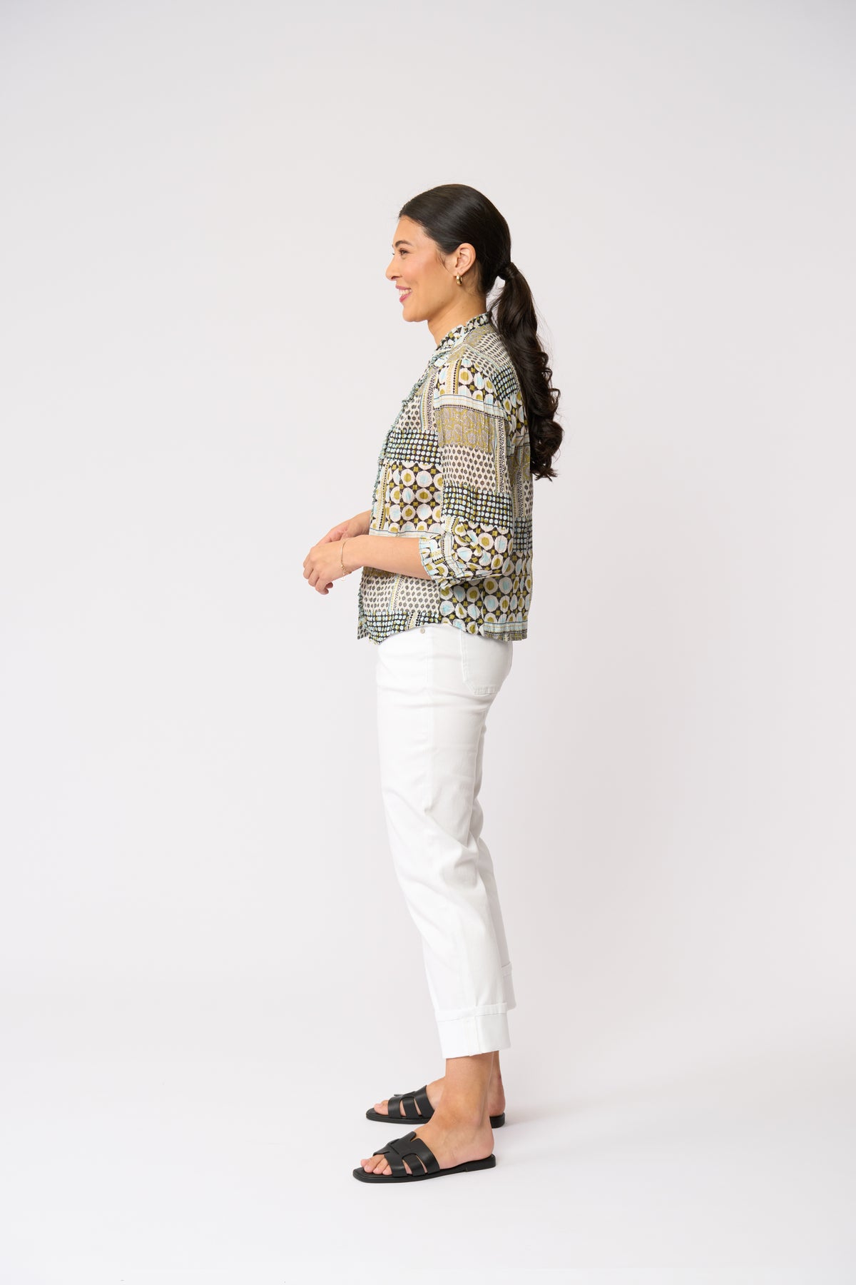 Foil Crushing It 3/4 Sleeve Shirt in Patchwork