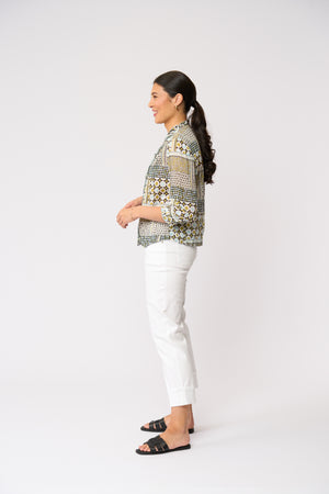 Foil Crushing It 3/4 Sleeve Shirt in Patchwork