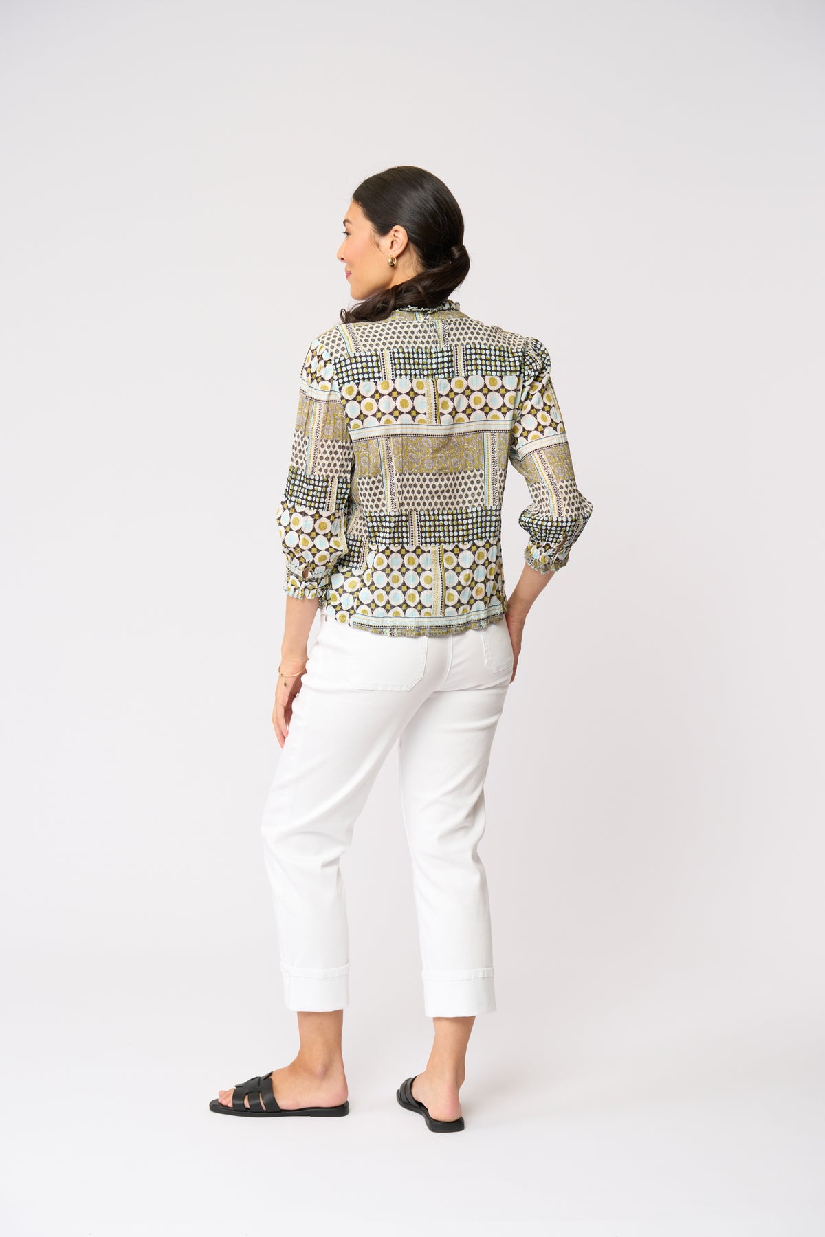 Foil Crushing It 3/4 Sleeve Shirt in Patchwork