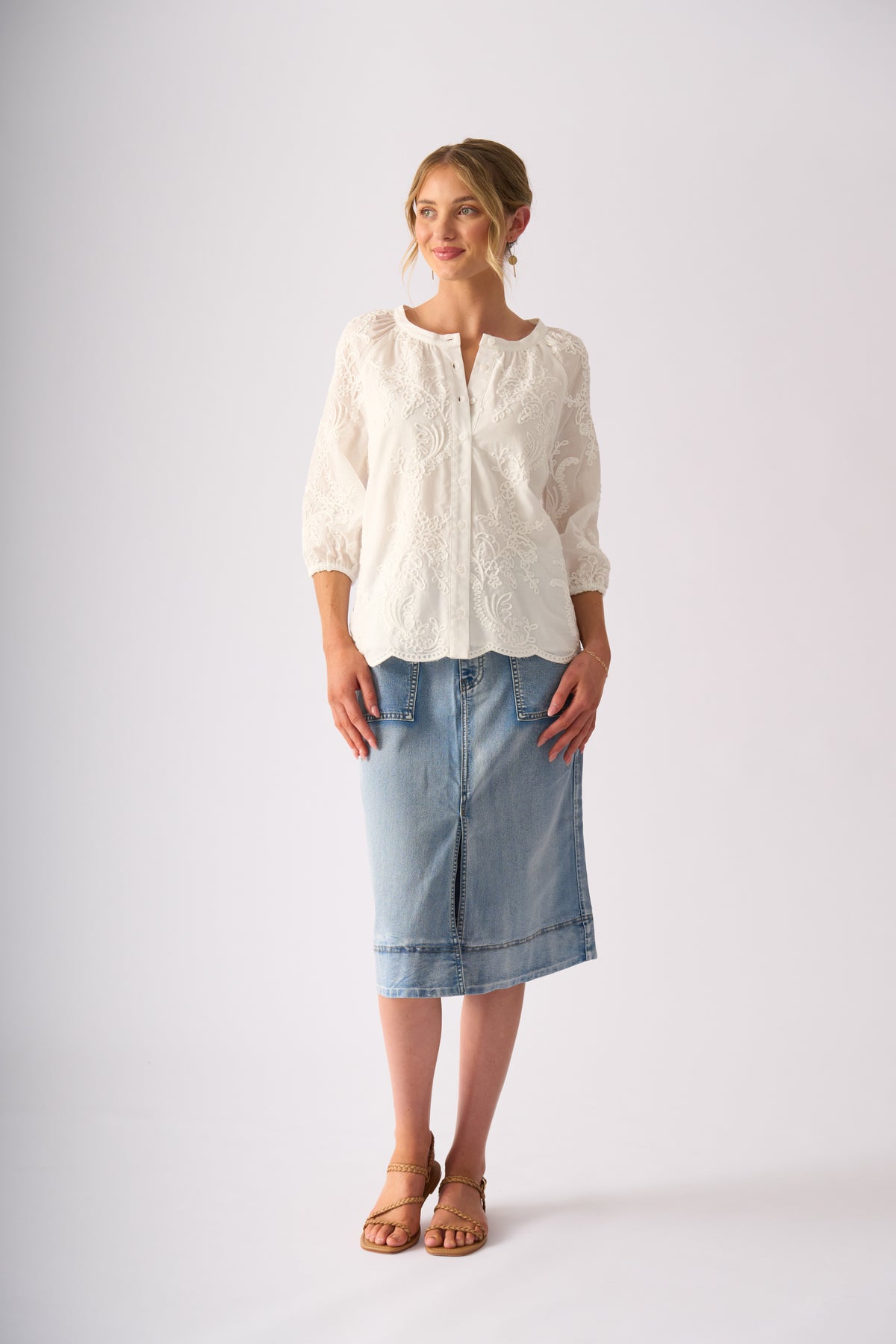 Foil Queenie Skirt in Stone Wash