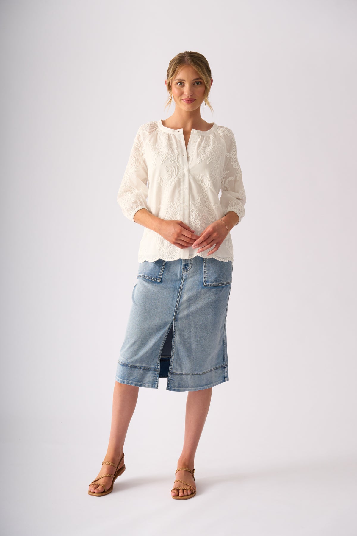 Foil Queenie Skirt in Stone Wash