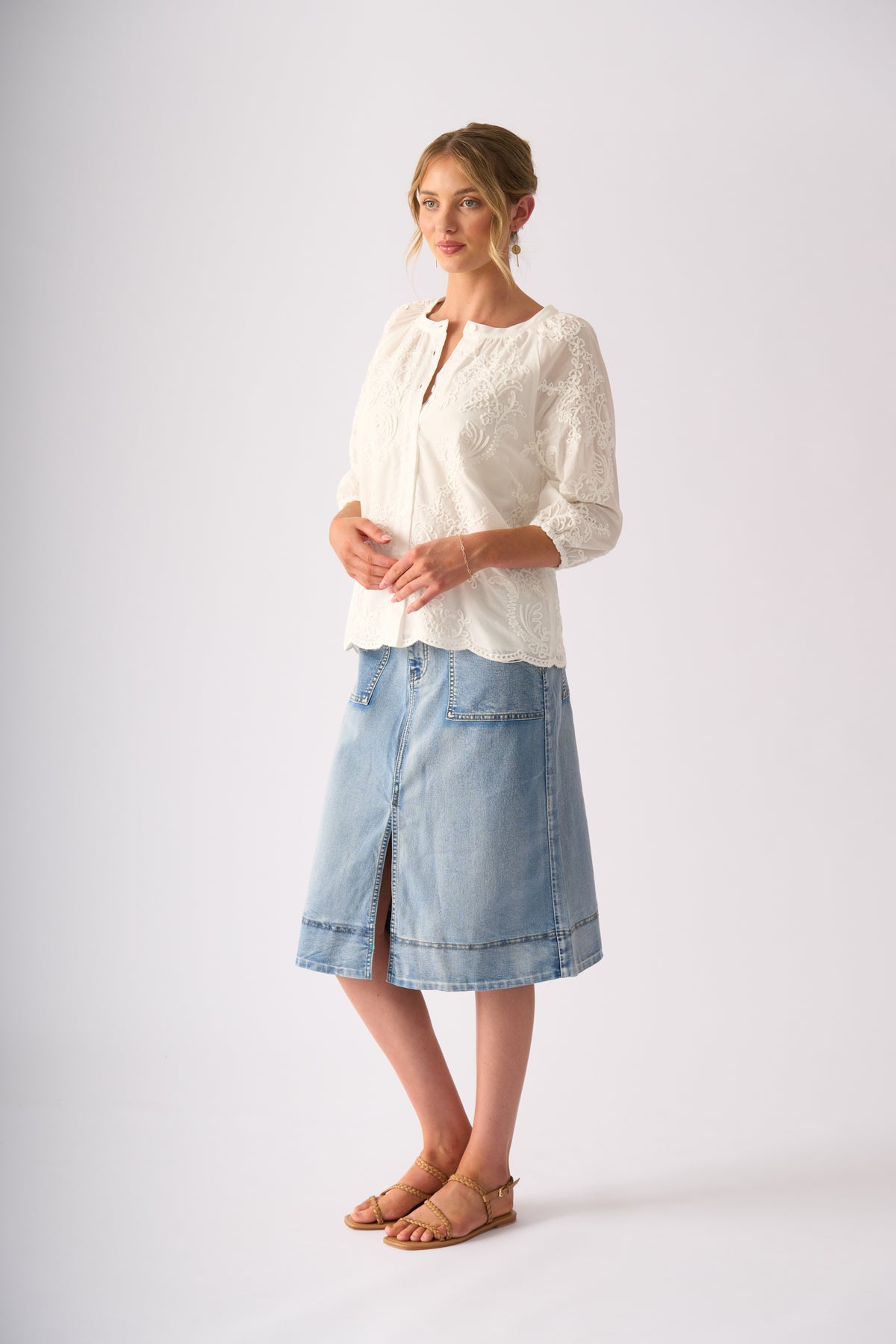 Foil Queenie Skirt in Stone Wash