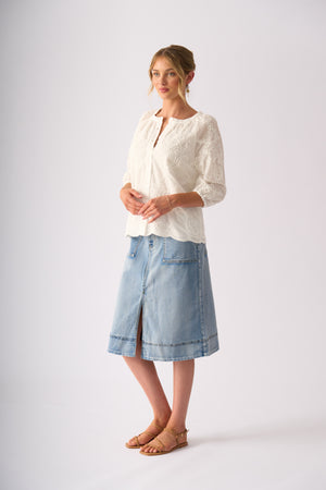 Foil Queenie Skirt in Stone Wash