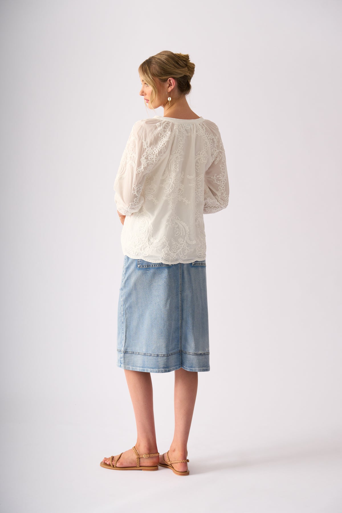 Foil Queenie Skirt in Stone Wash