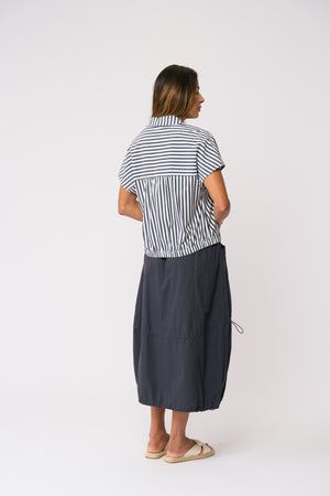 Foil Hemline Hype Skirt in True Navy