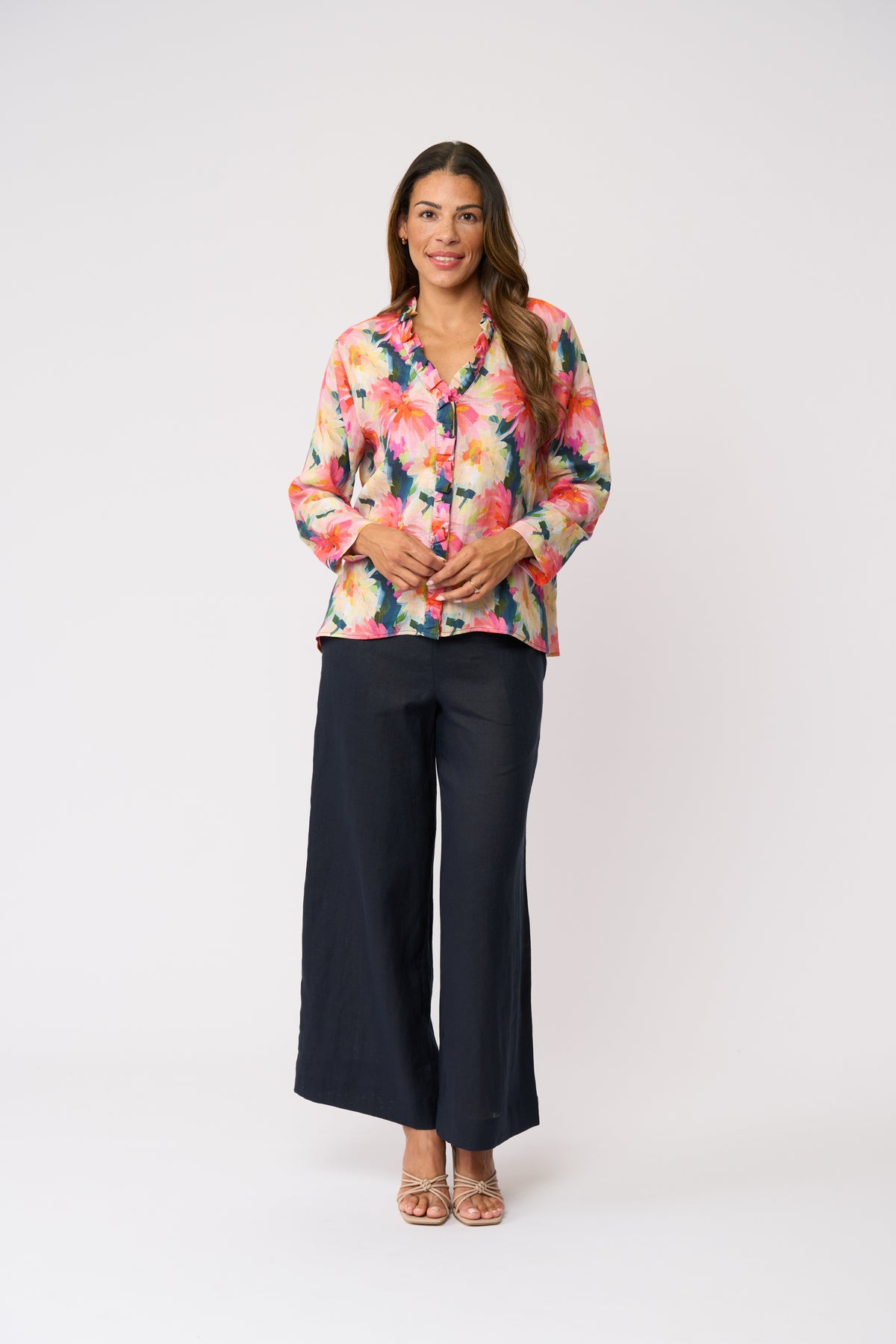Foil Total Frill Shirt in Flower Burst