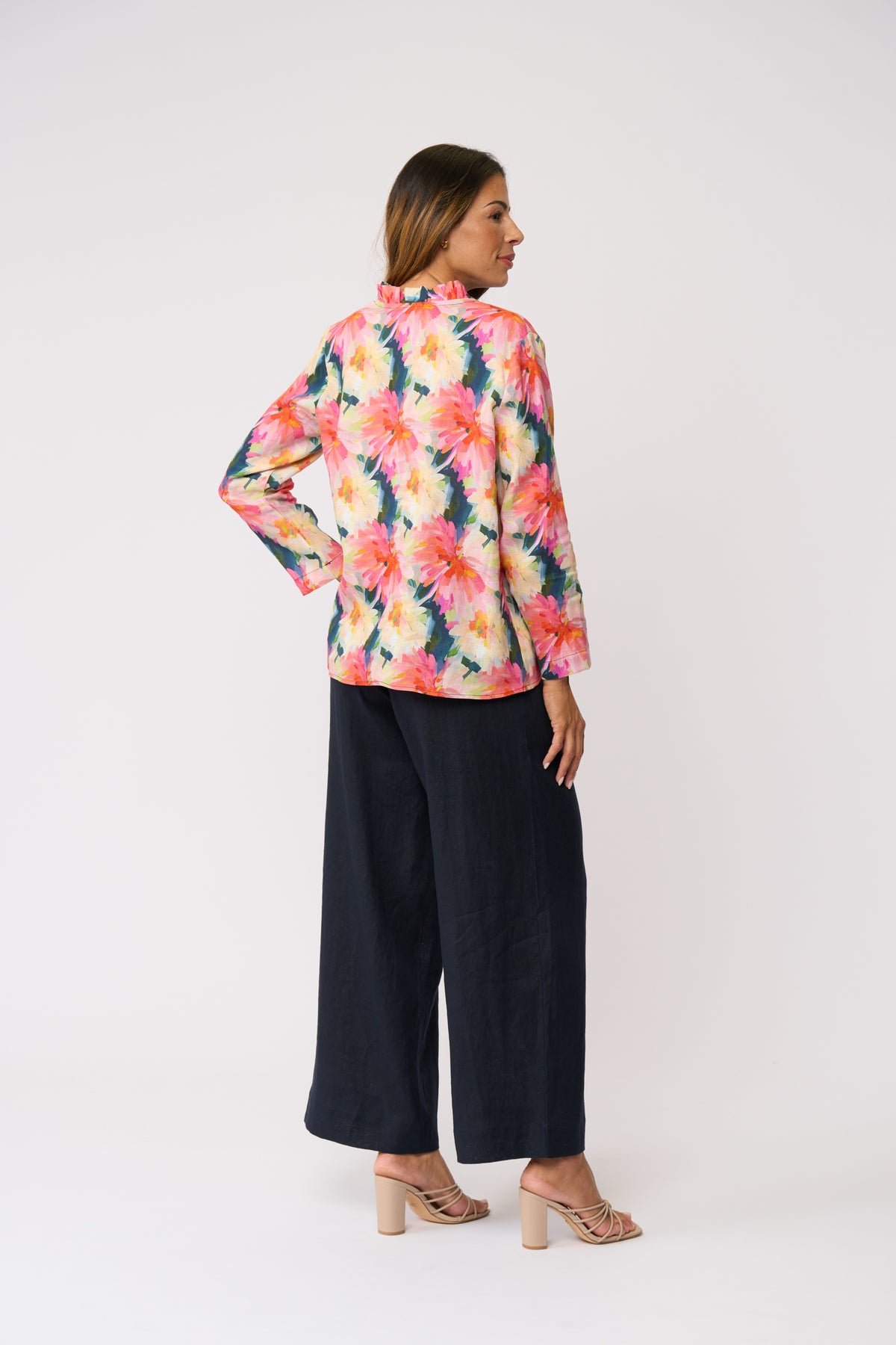 Foil Total Frill Shirt in Flower Burst