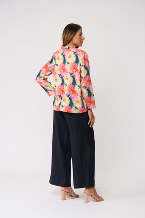 Foil Total Frill Shirt in Flower Burst