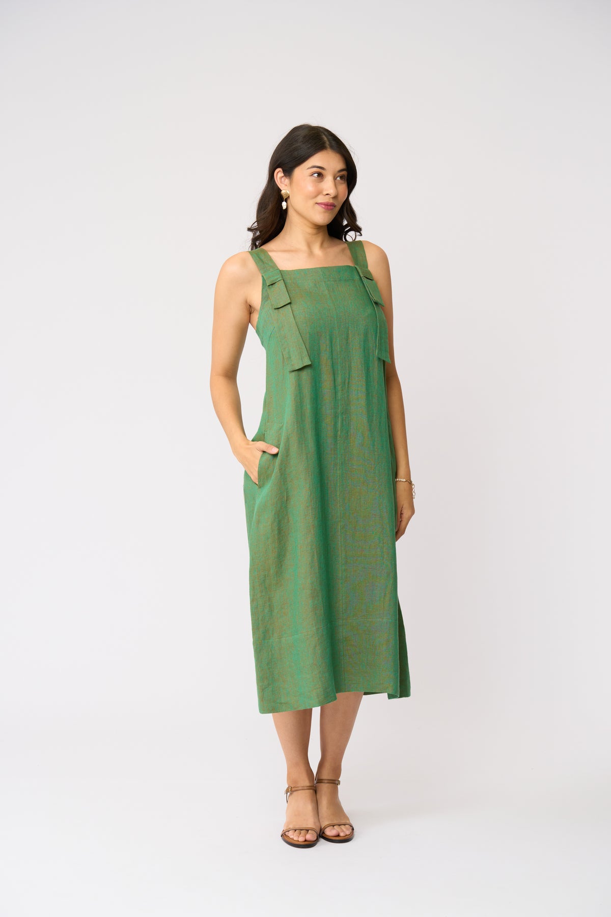 Foil Why Knot Dress in Opal