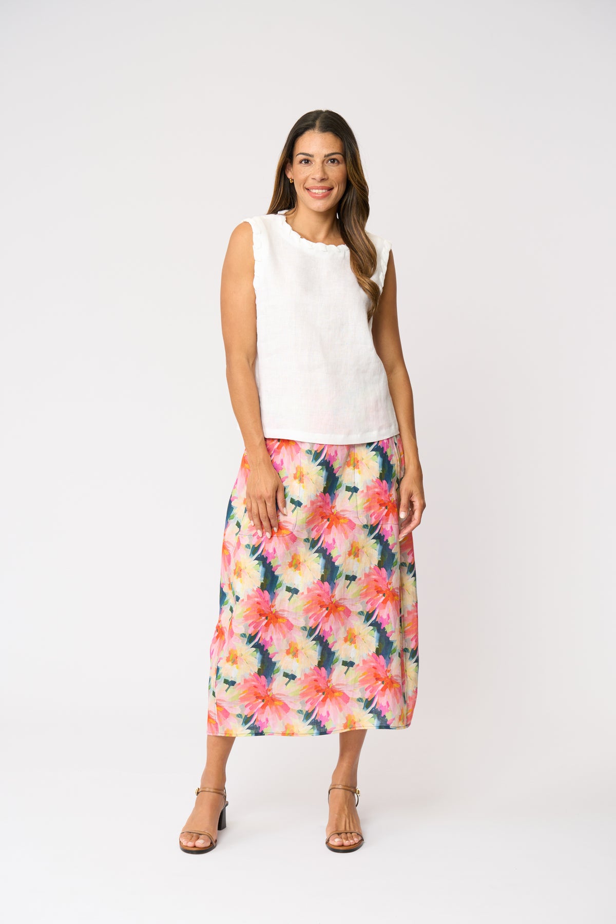 Foil Speaks Volumes Skirt in Flower Burst