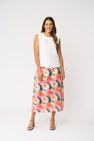 Foil Speaks Volumes Skirt in Flower Burst