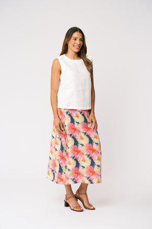 Foil Speaks Volumes Skirt in Flower Burst