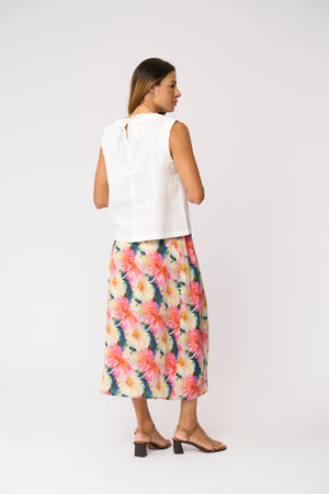Foil Speaks Volumes Skirt in Flower Burst