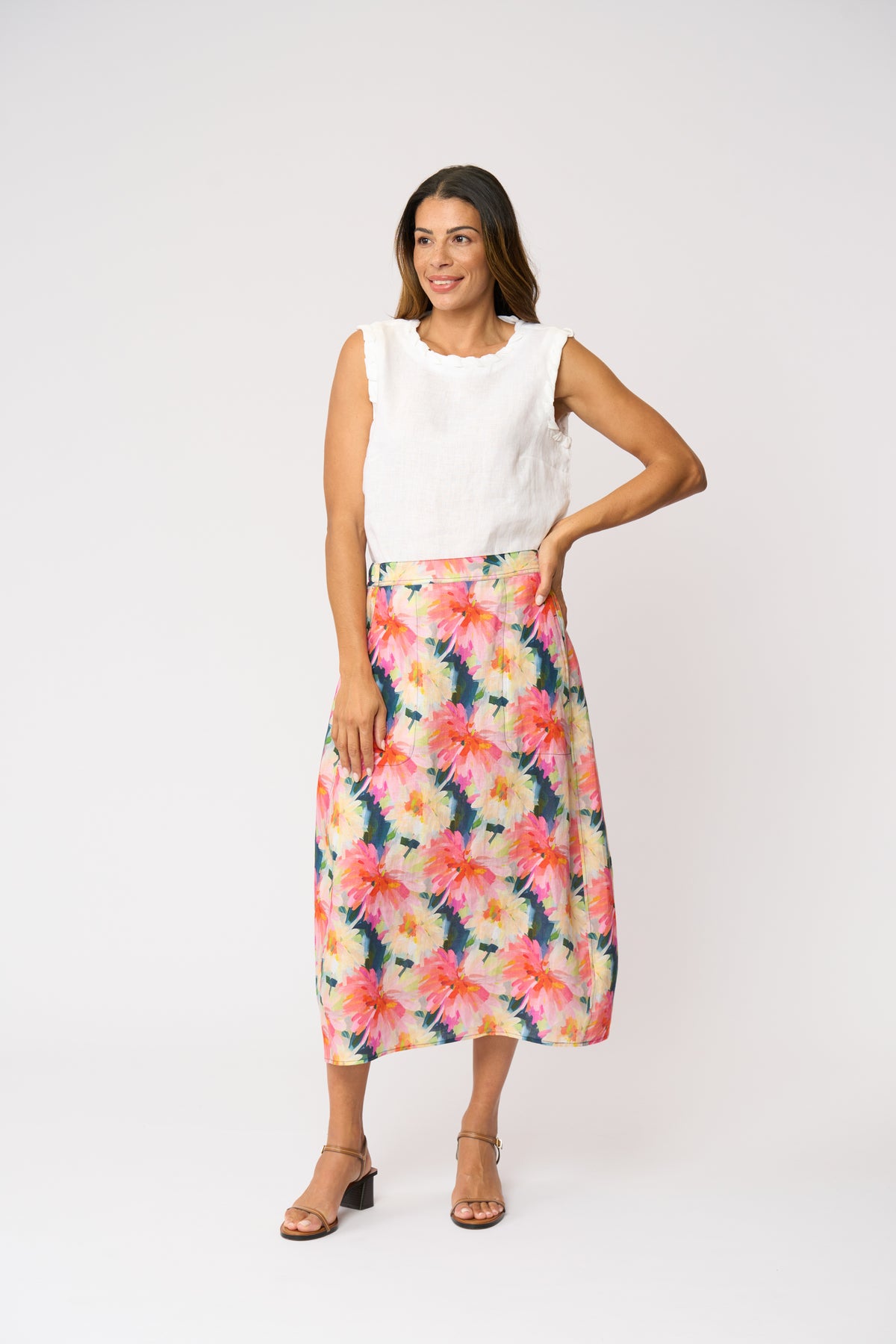 Foil Speaks Volumes Skirt in Flower Burst