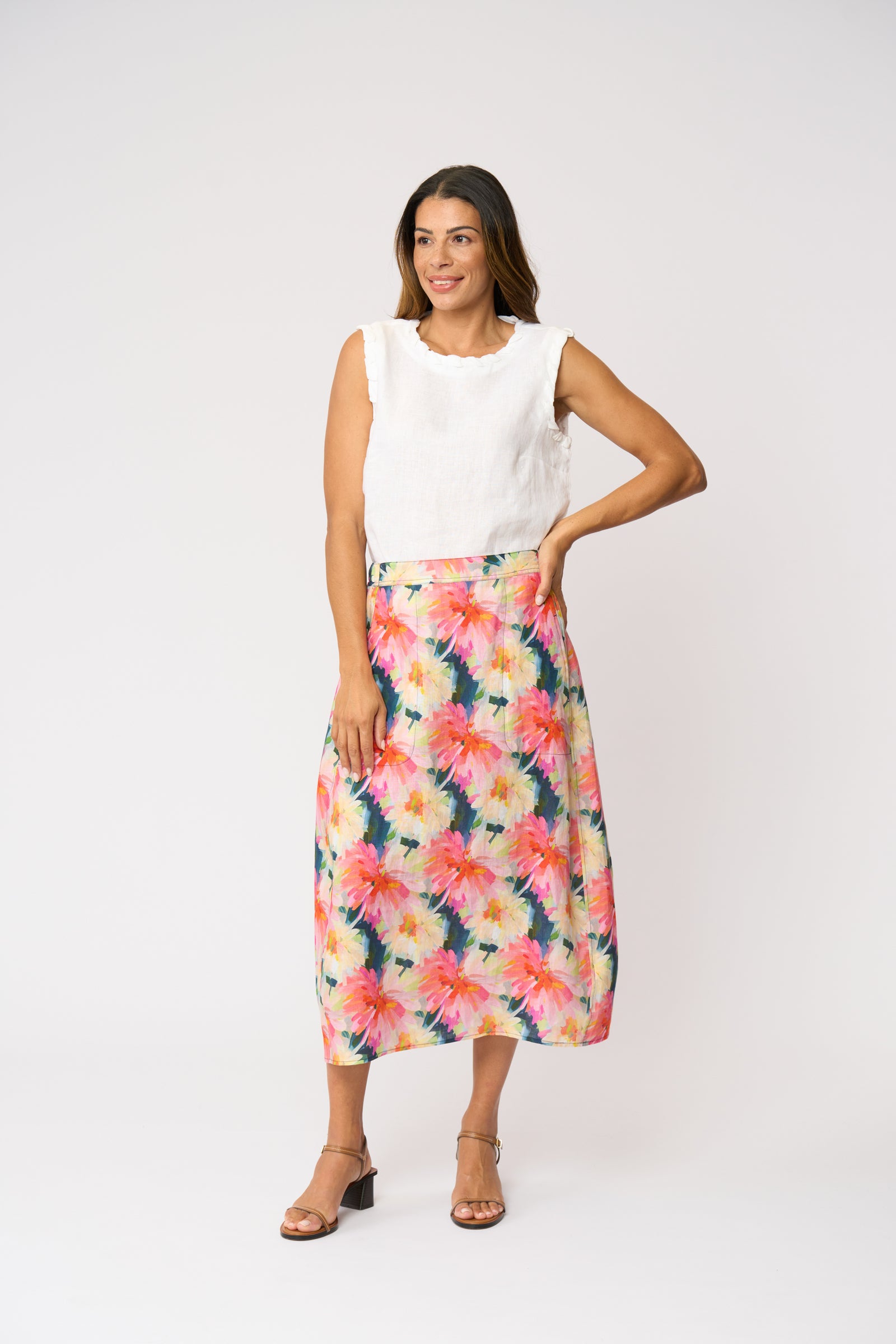 Foil Speaks Volumes Skirt in Flower Burst