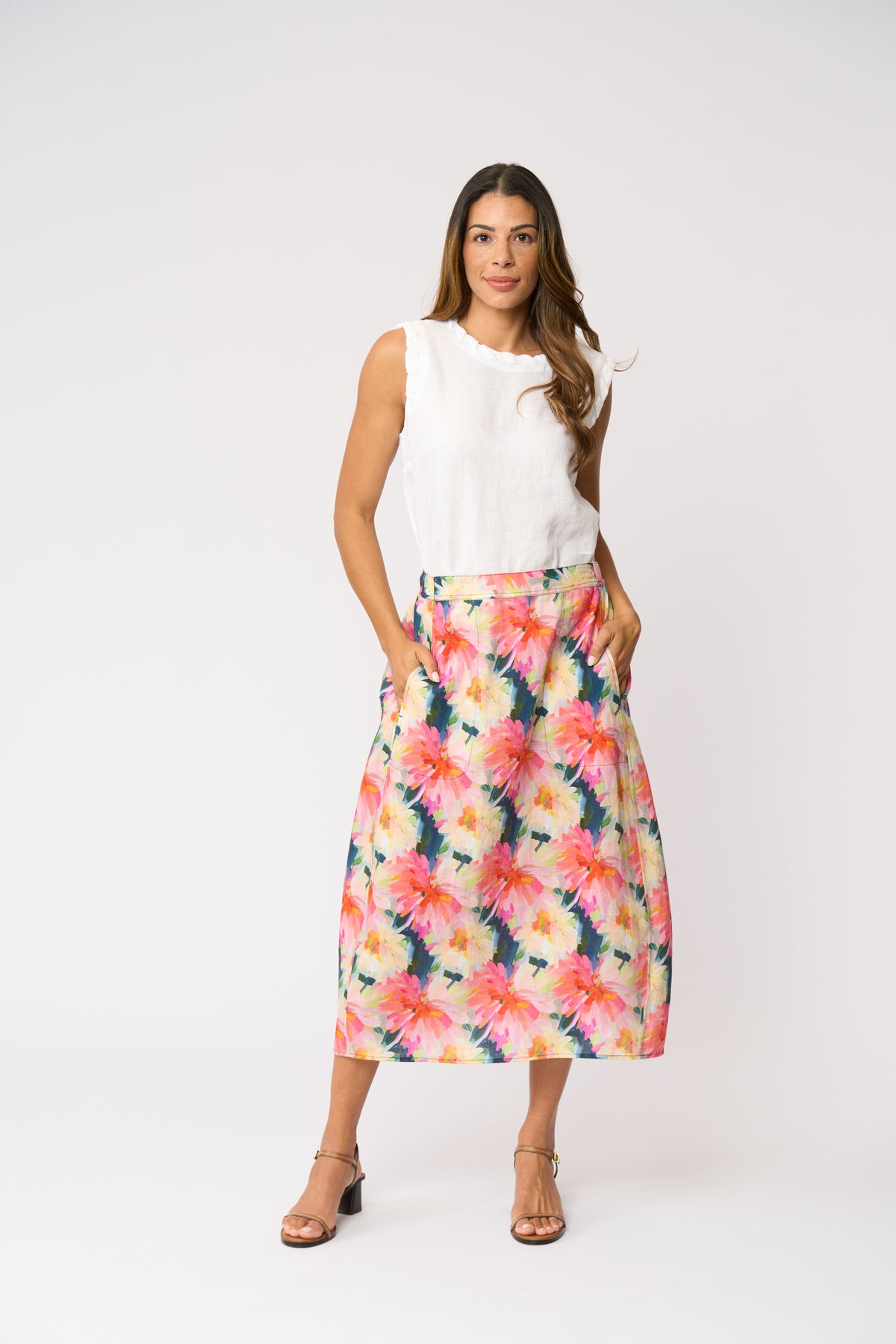 Foil Speaks Volumes Skirt in Flower Burst