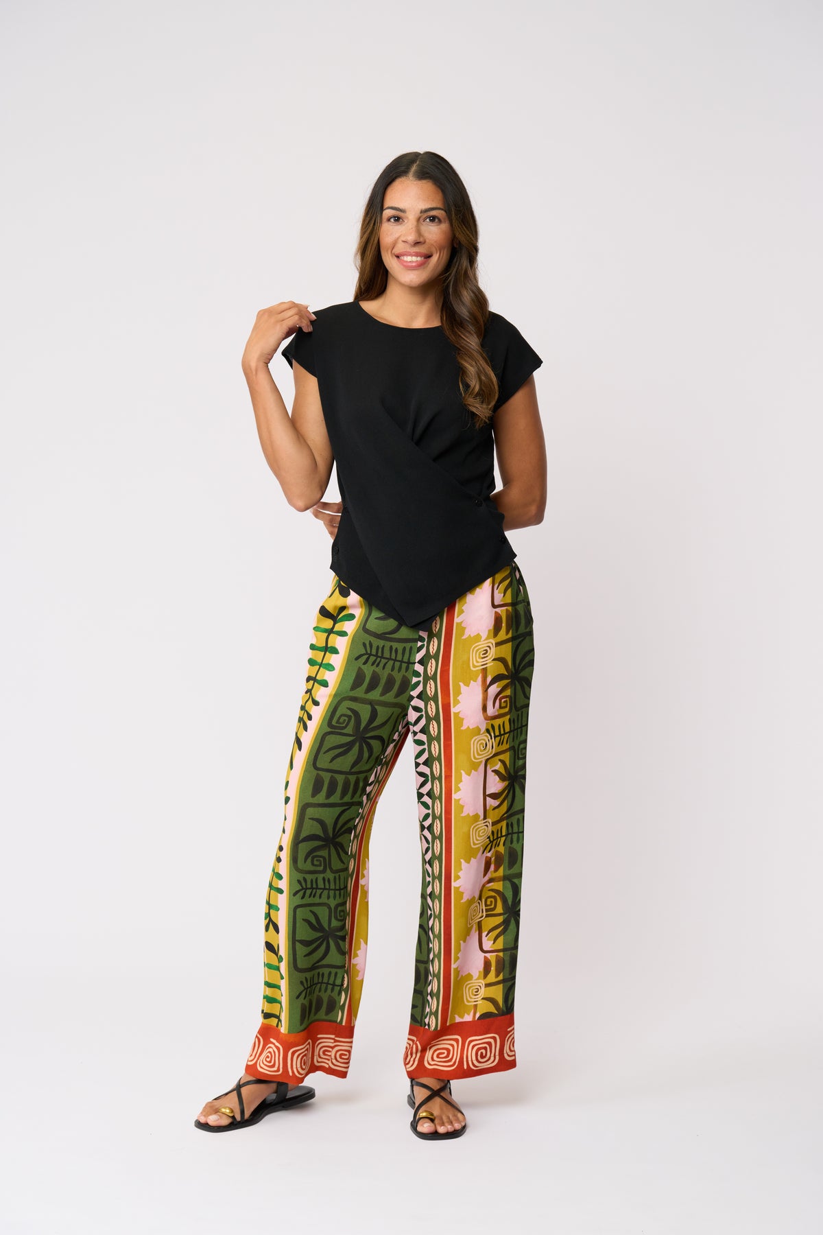 Foil Look Sharp Top in Midnight