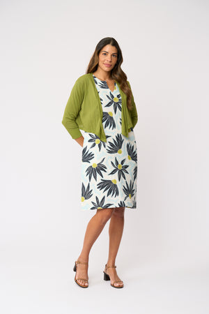 Foil Fall For Me Cardi in Herb